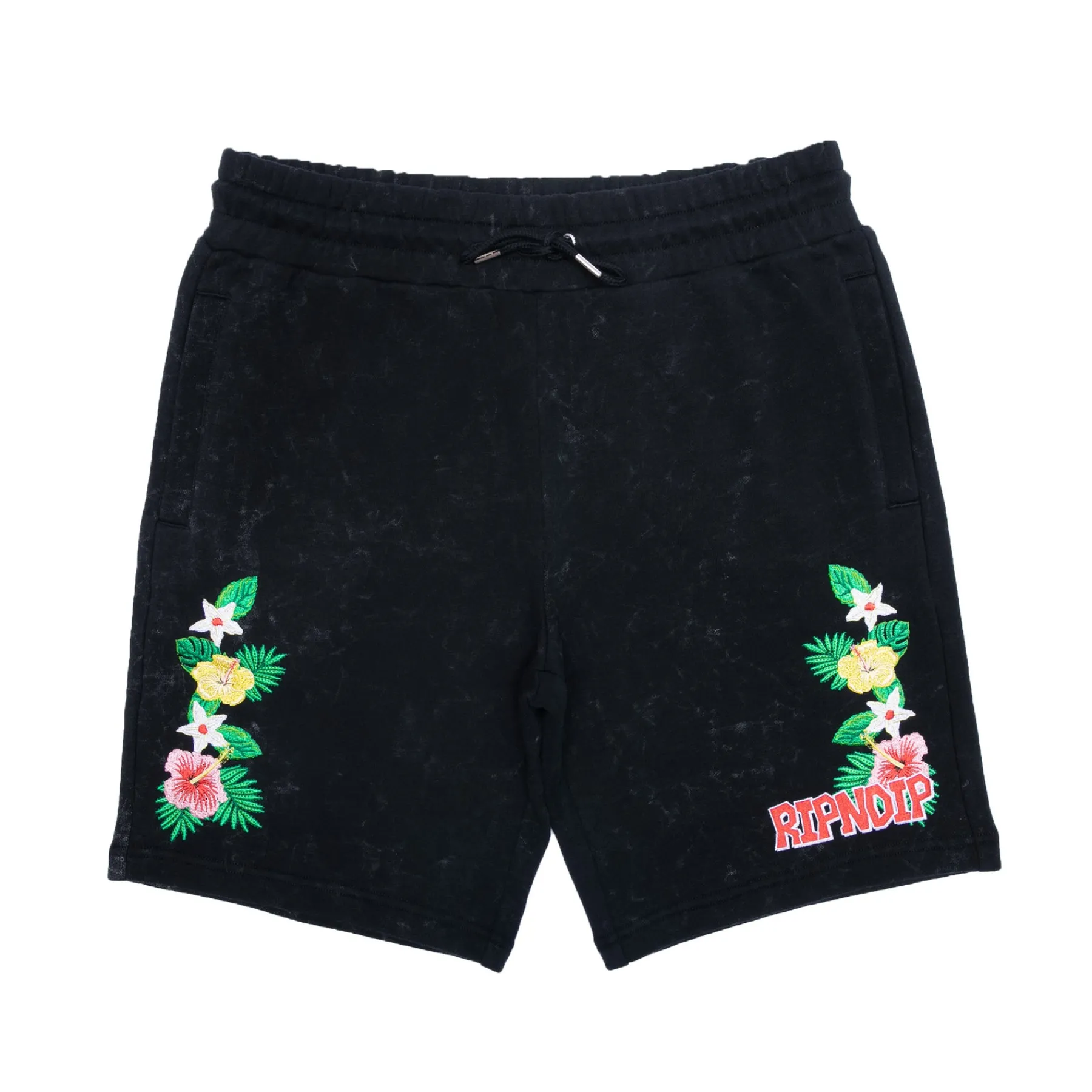 Ripndip Sweats|Shorts<Aloha Nermal Sweatshorts (Black Mineral Wash)