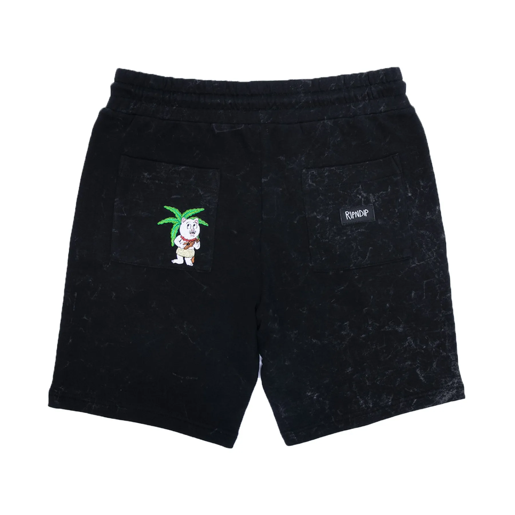 Ripndip Sweats|Shorts<Aloha Nermal Sweatshorts (Black Mineral Wash)