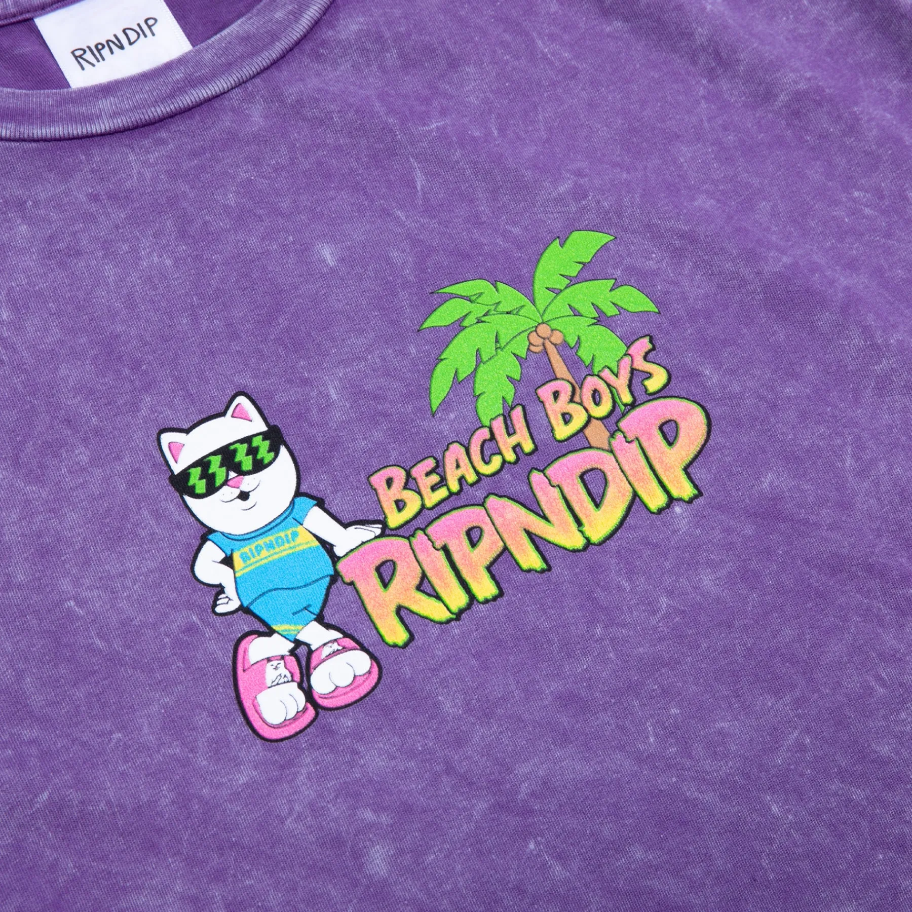 Ripndip Short Sleeve Tees<Beach Boys Tee (Purple Mineral Wash)