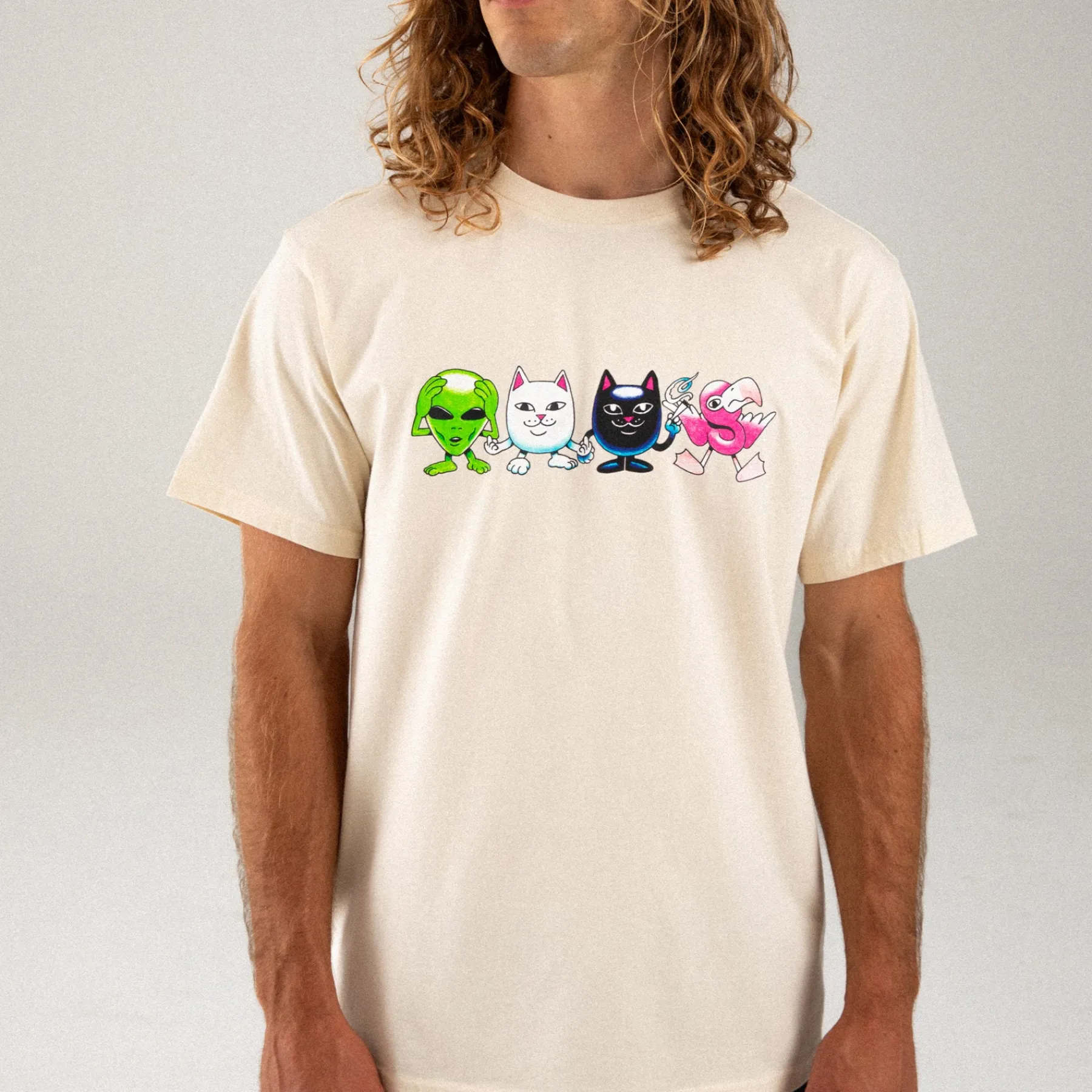 Ripndip Short Sleeve Tees<Bestie Gang Tee (Natural)