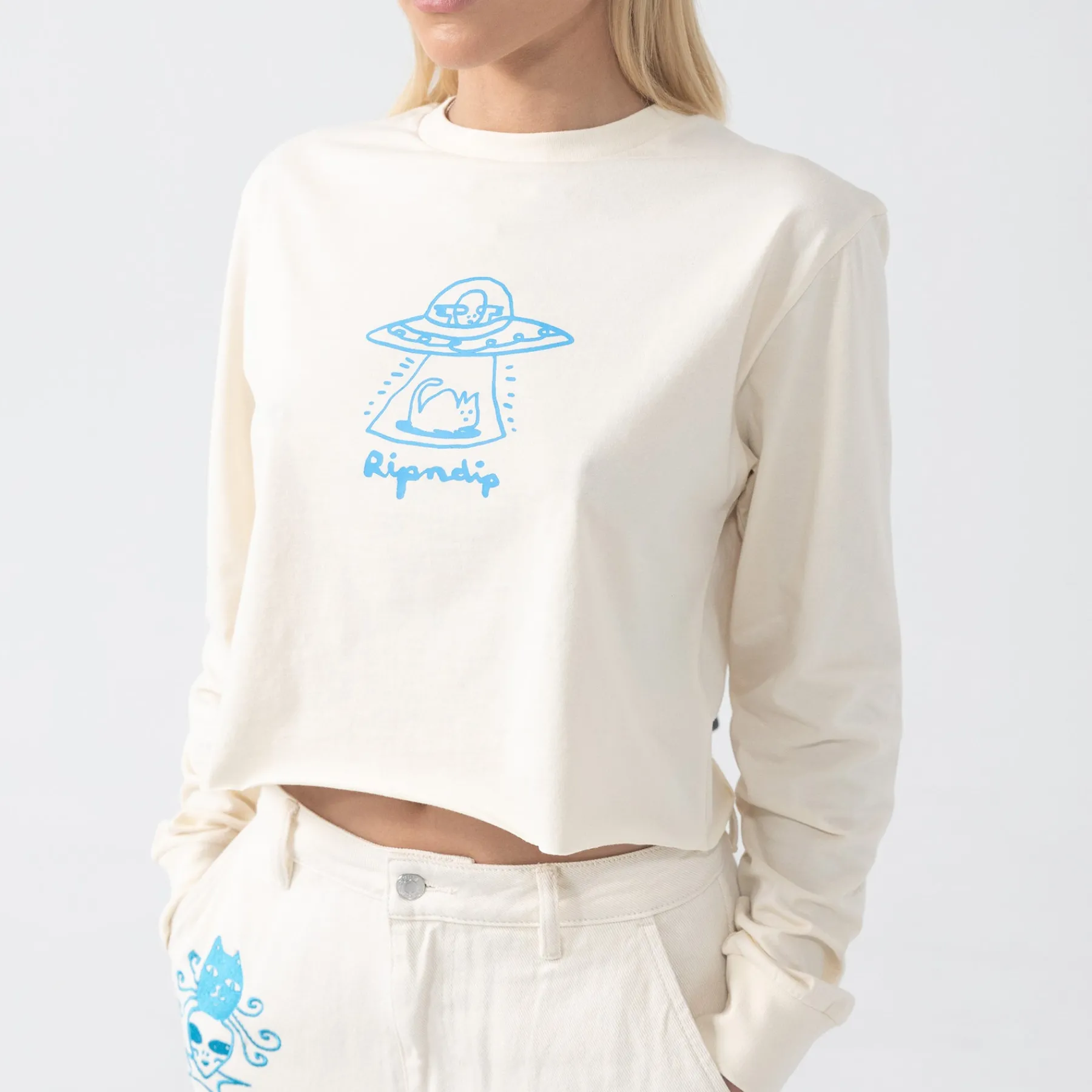 Ripndip Womens|Womens<Blonded Cropped Long Sleeve (Natural)