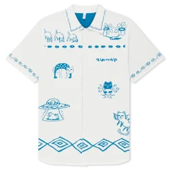 Ripndip Button Ups<Blonded Knitted Reversible Button Up (Off White)
