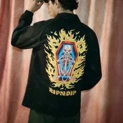 Ripndip Jackets<Burn In Heck Coaches Jacket (Black)