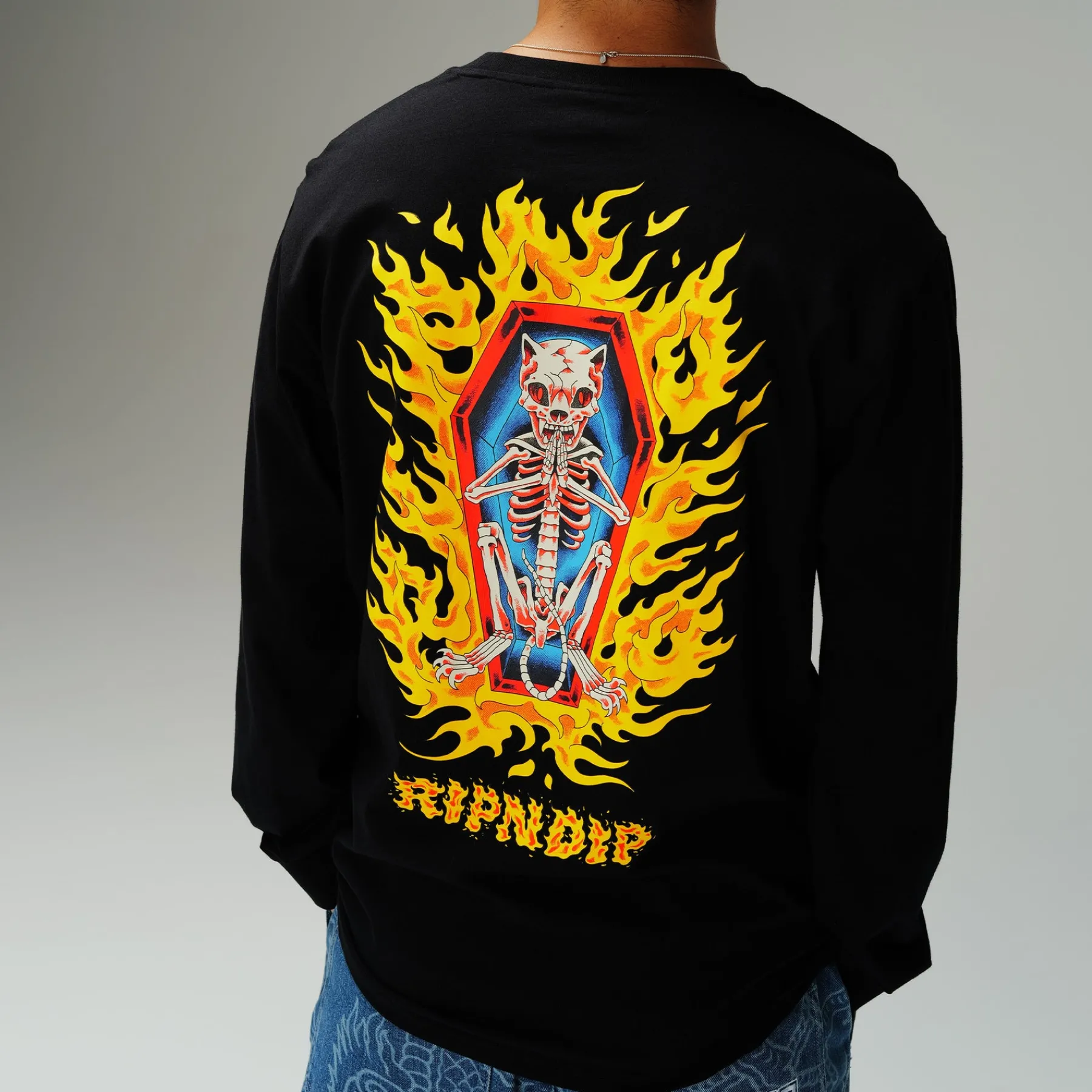 Ripndip Long Sleeve Tees<Burn In Heck Long Sleeve (Black)