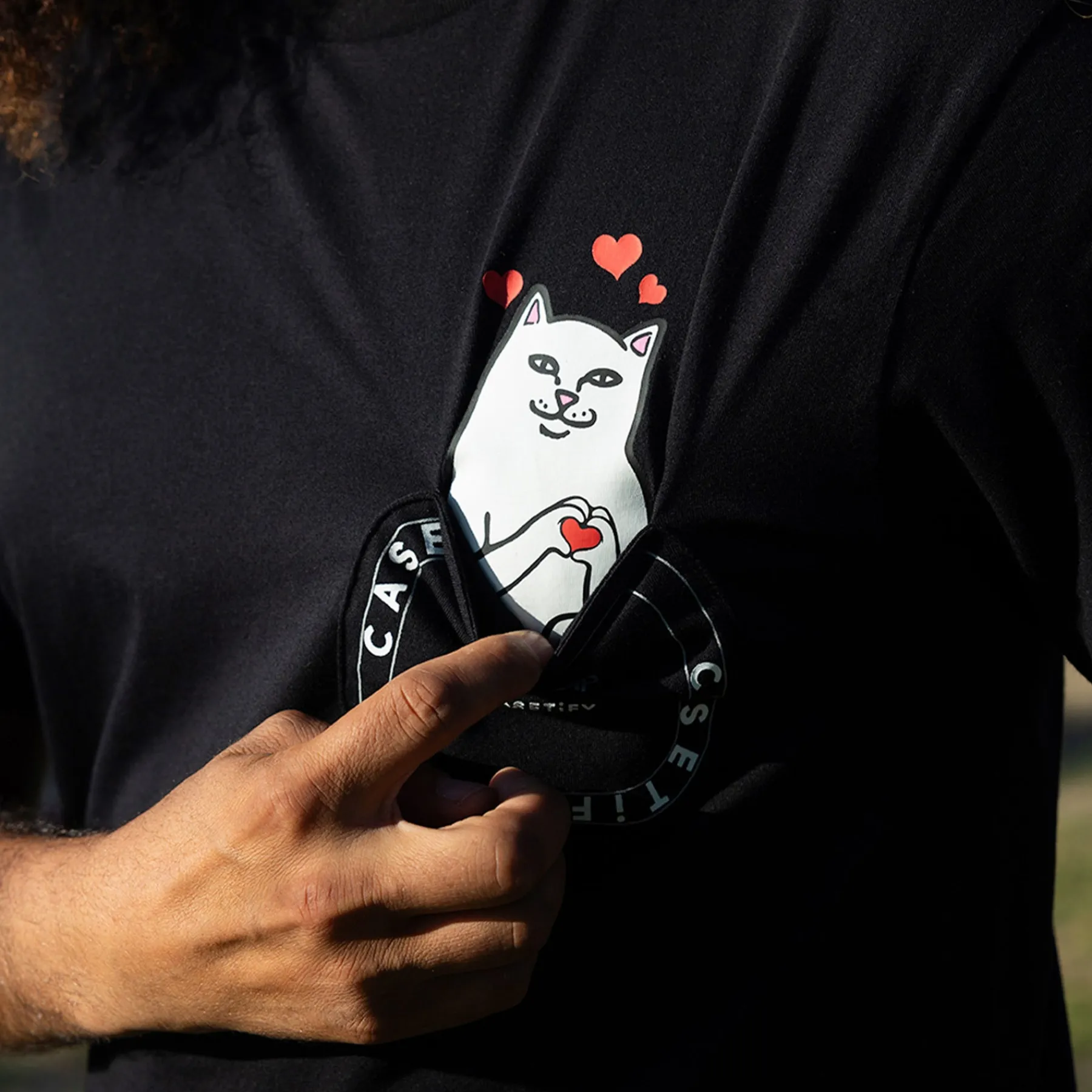 Ripndip Short Sleeve Tees<Casetify x Nermal Loves Pocket Tee (Black)