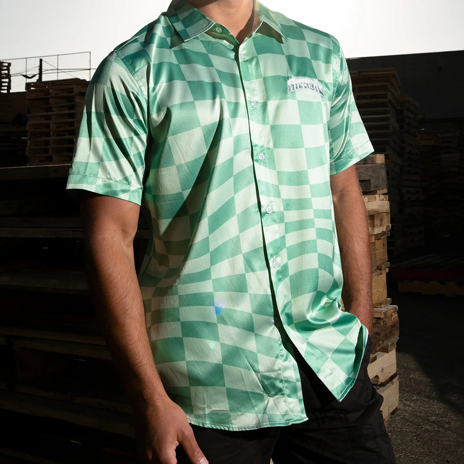 Ripndip Button Ups|Stocking Stuffers<Checked Short Sleeve Button Up (Olive/Pine)