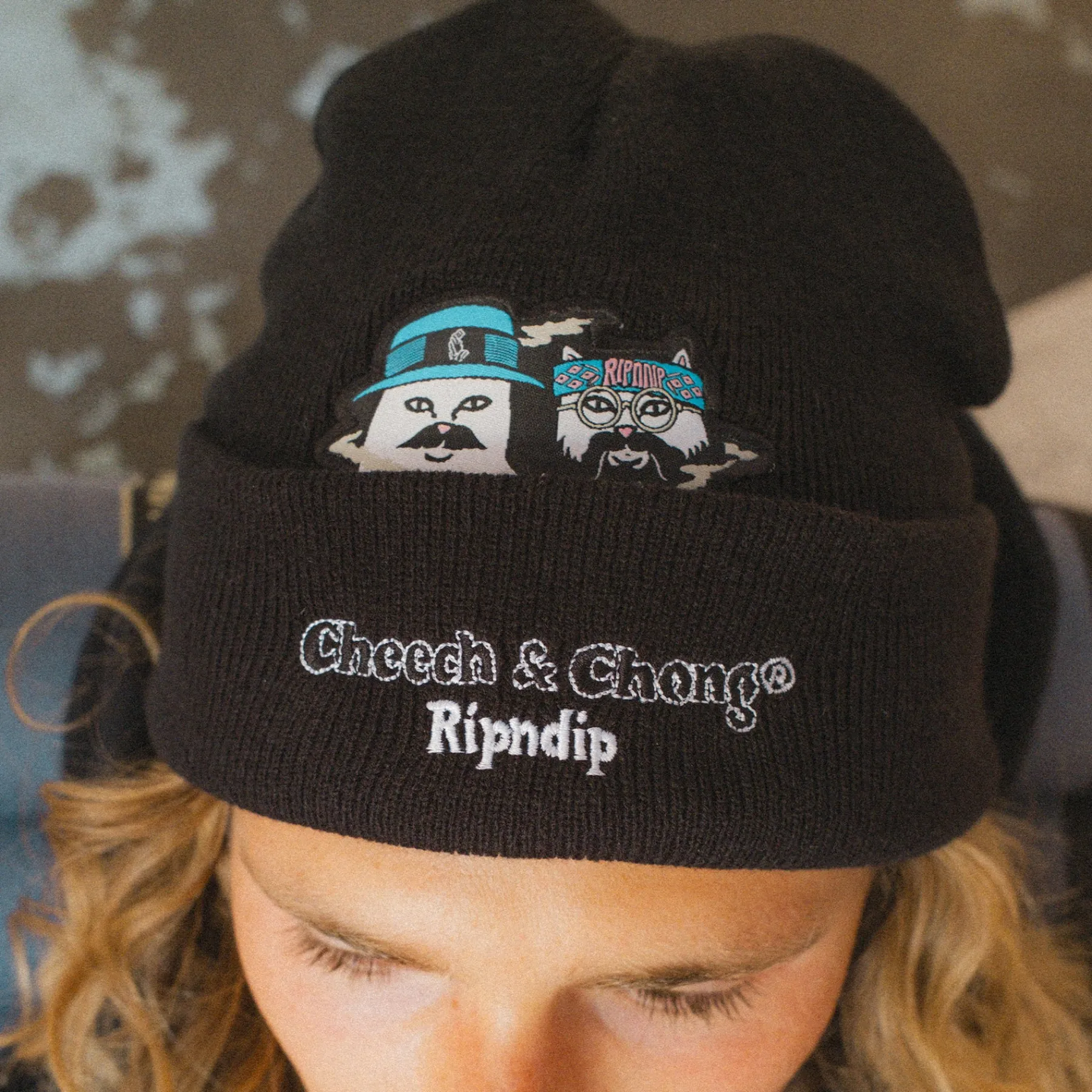 Ripndip Beanies|Stocking Stuffers<Cheech and Nerm Beanie (Black)