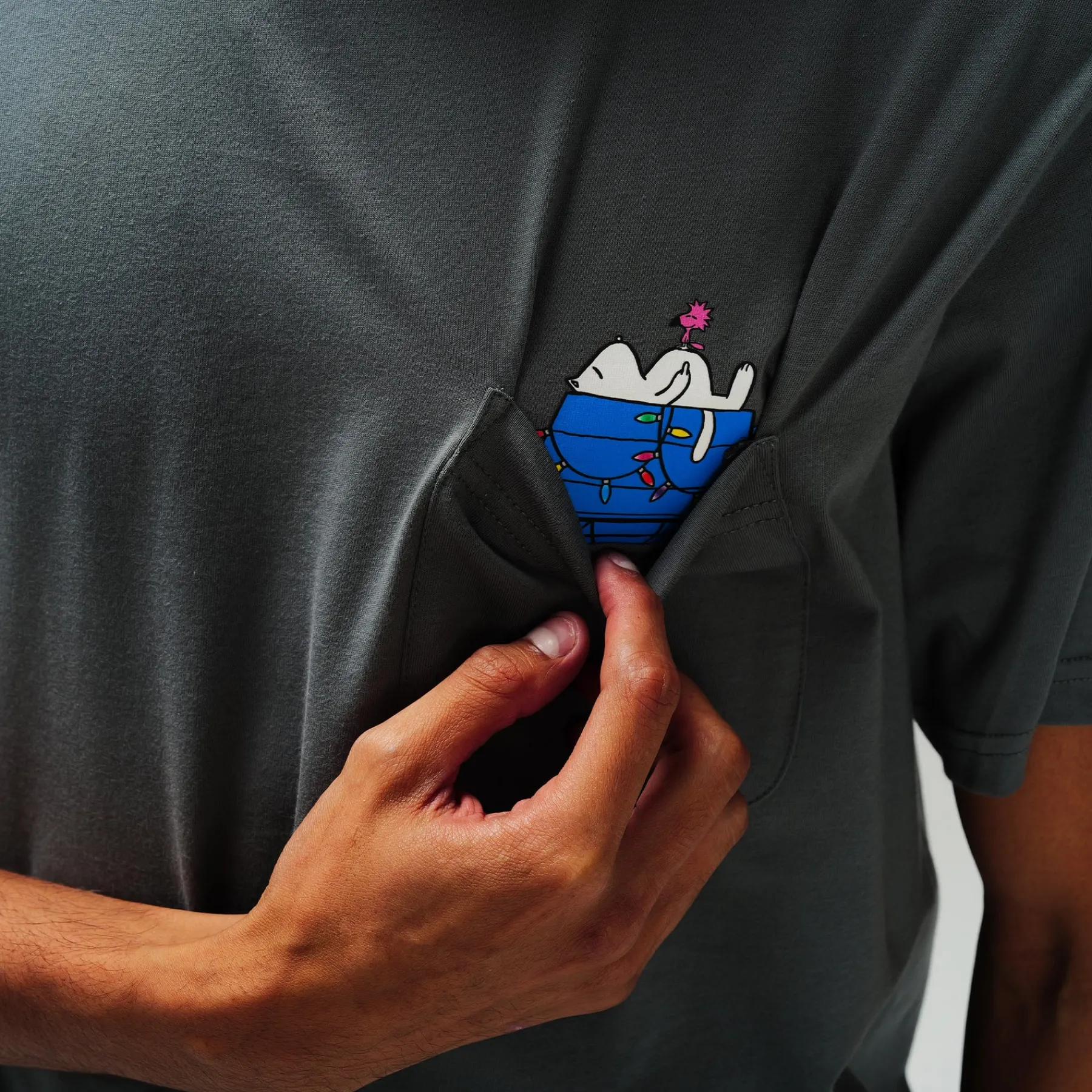 Ripndip Short Sleeve Tees|Christmas Items<Christmas Nerm Pocket Tee (Charcoal)