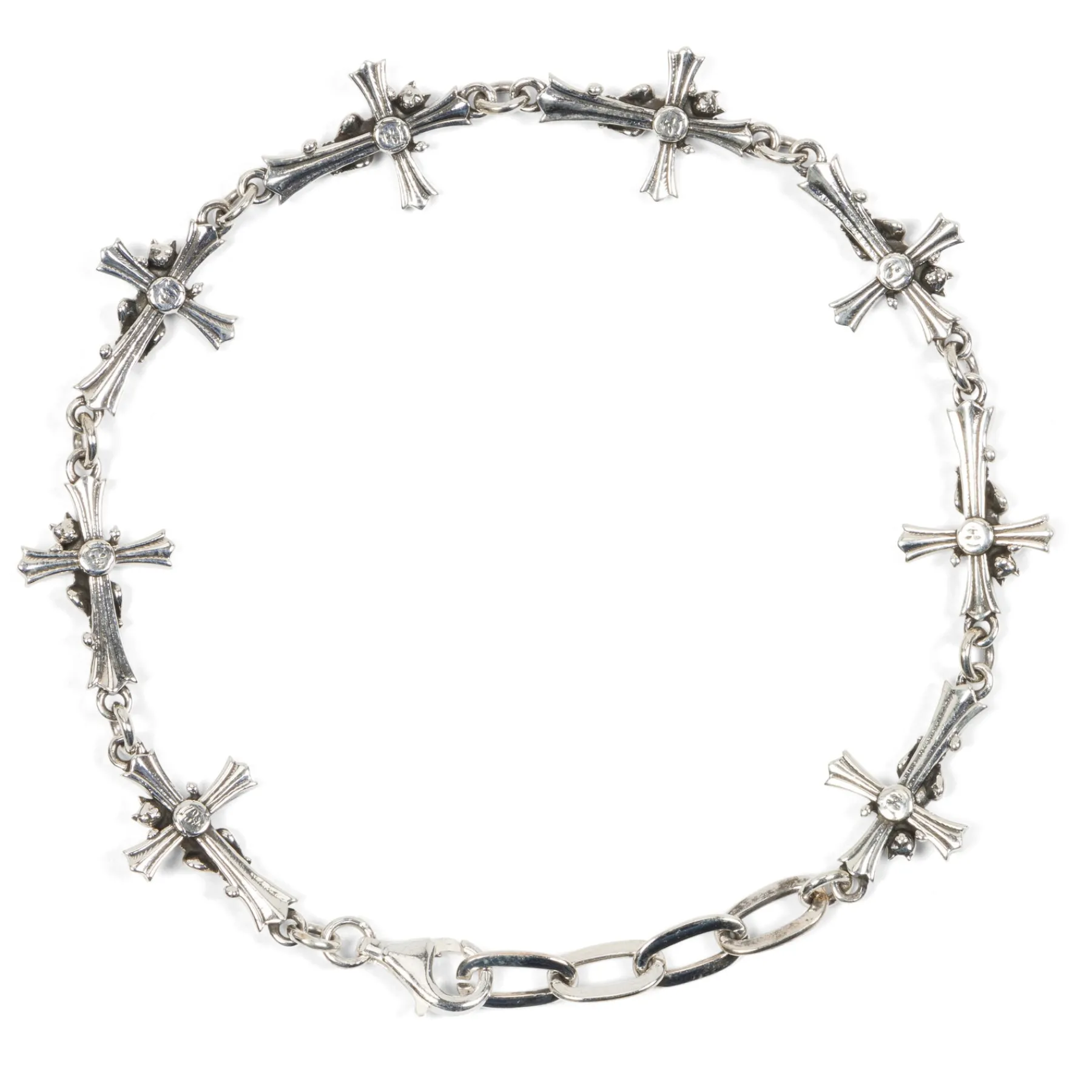 Ripndip Jewelry|Accessories<Chrome Cross Bracelet (Silver)