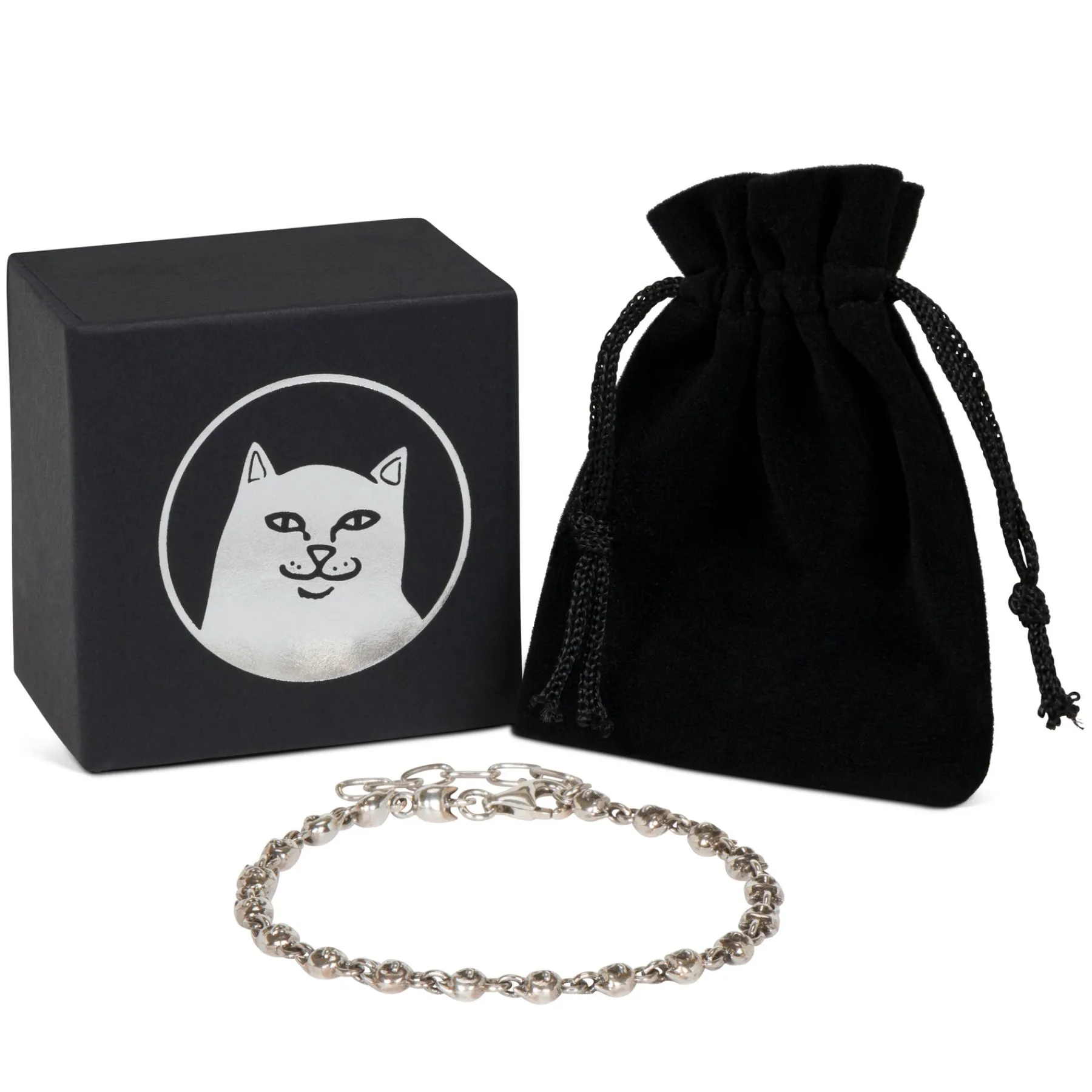 Ripndip Accessories|Womens<Chrome Kitty Bracelet (Silver)