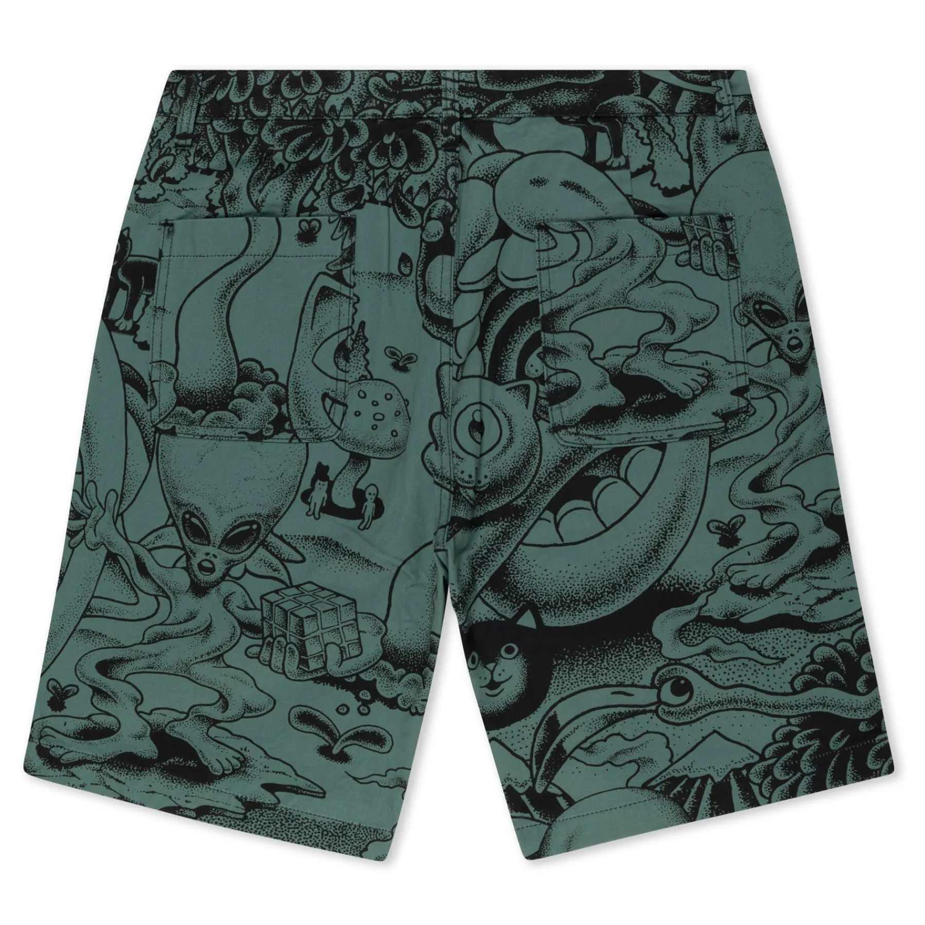 Ripndip Shorts|Stocking Stuffers<Dark Twisted Fantasy Twill Shorts (Olive/Black)