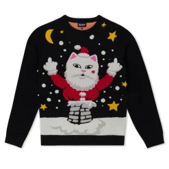 Ripndip Knits / Sweaters|Christmas Items<Deck The Halls Knit Sweater (Black)