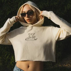 Ripndip Hoodies / Crewnecks|Womens<Don't Call Me Cropped Hoodie (Natural)