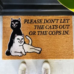 Ripndip Home Goods|Rugs<Don't Let The Cops In Rug (Brown)