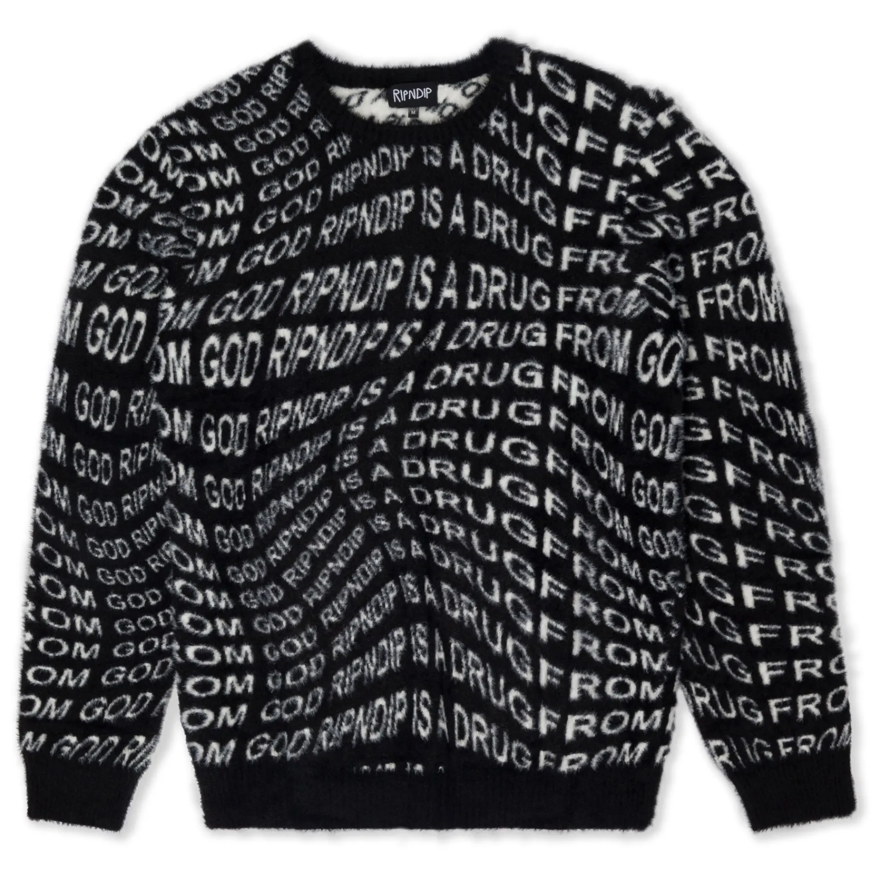 Ripndip Knits / Sweaters|Stocking Stuffers<Drug From God Knit Mohair Sweater (Black)