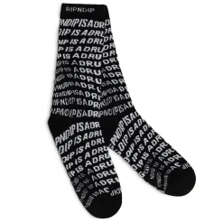 Ripndip Socks|Stocking Stuffers<Drug From God Socks (Black)