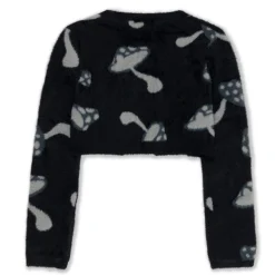 Ripndip Womens|Womens<Euphoria Knit Long Sleeve Crop Top (Black)
