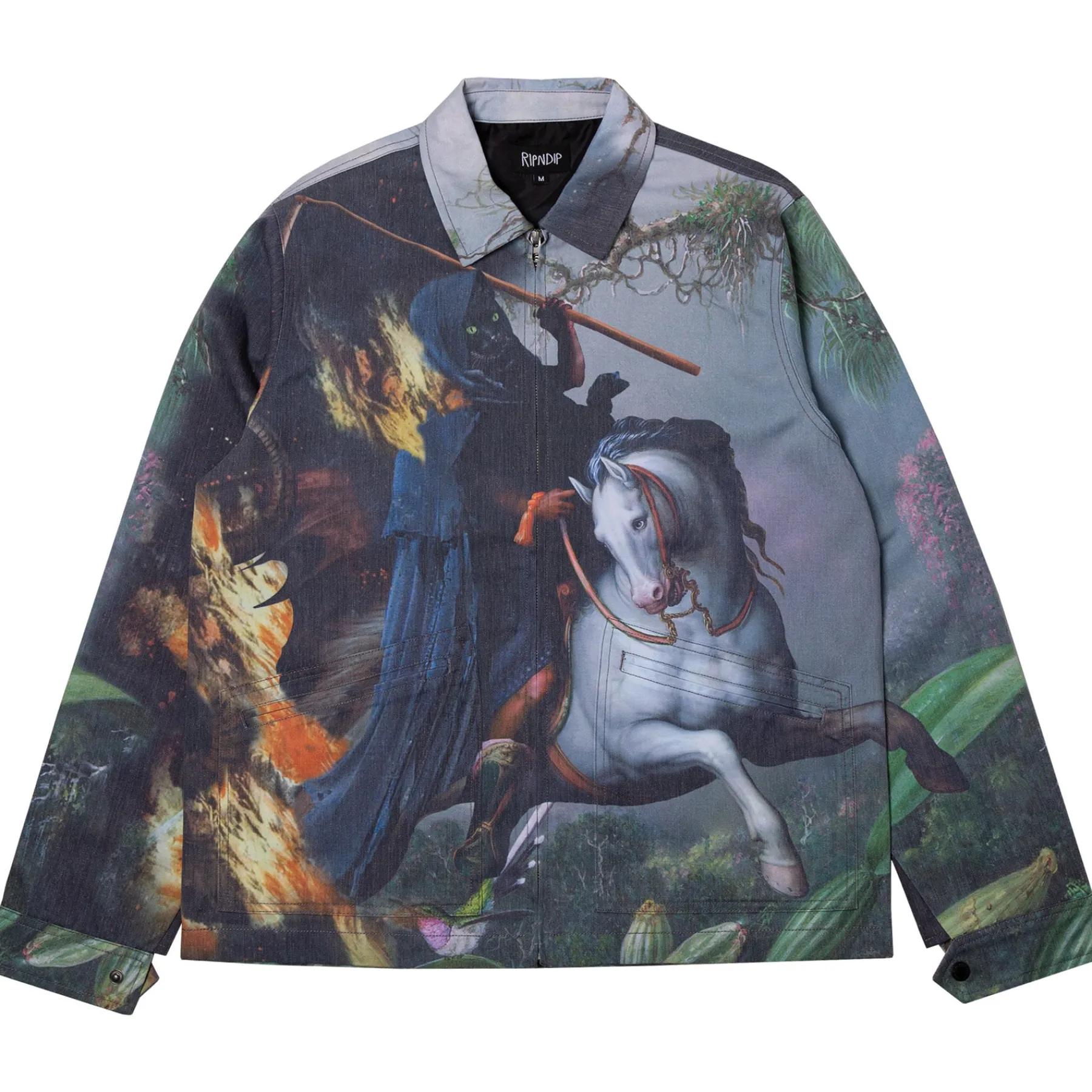 Ripndip Jackets<Fire & Desire Denim Coach Jacket (Multi)