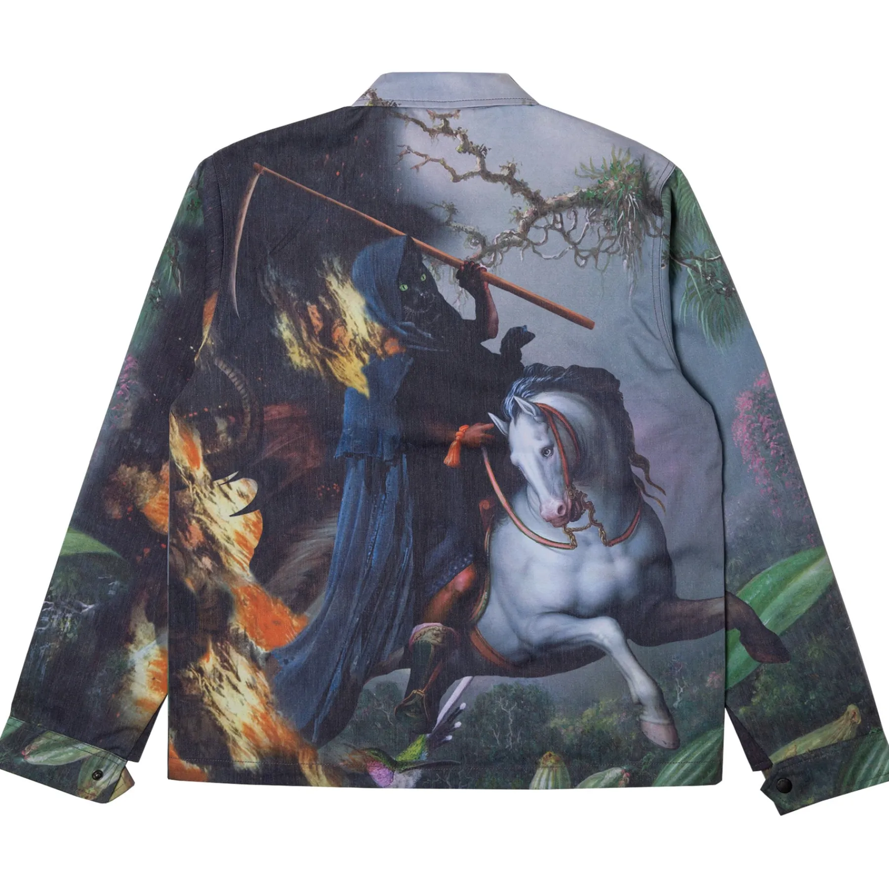 Ripndip Jackets<Fire & Desire Denim Coach Jacket (Multi)