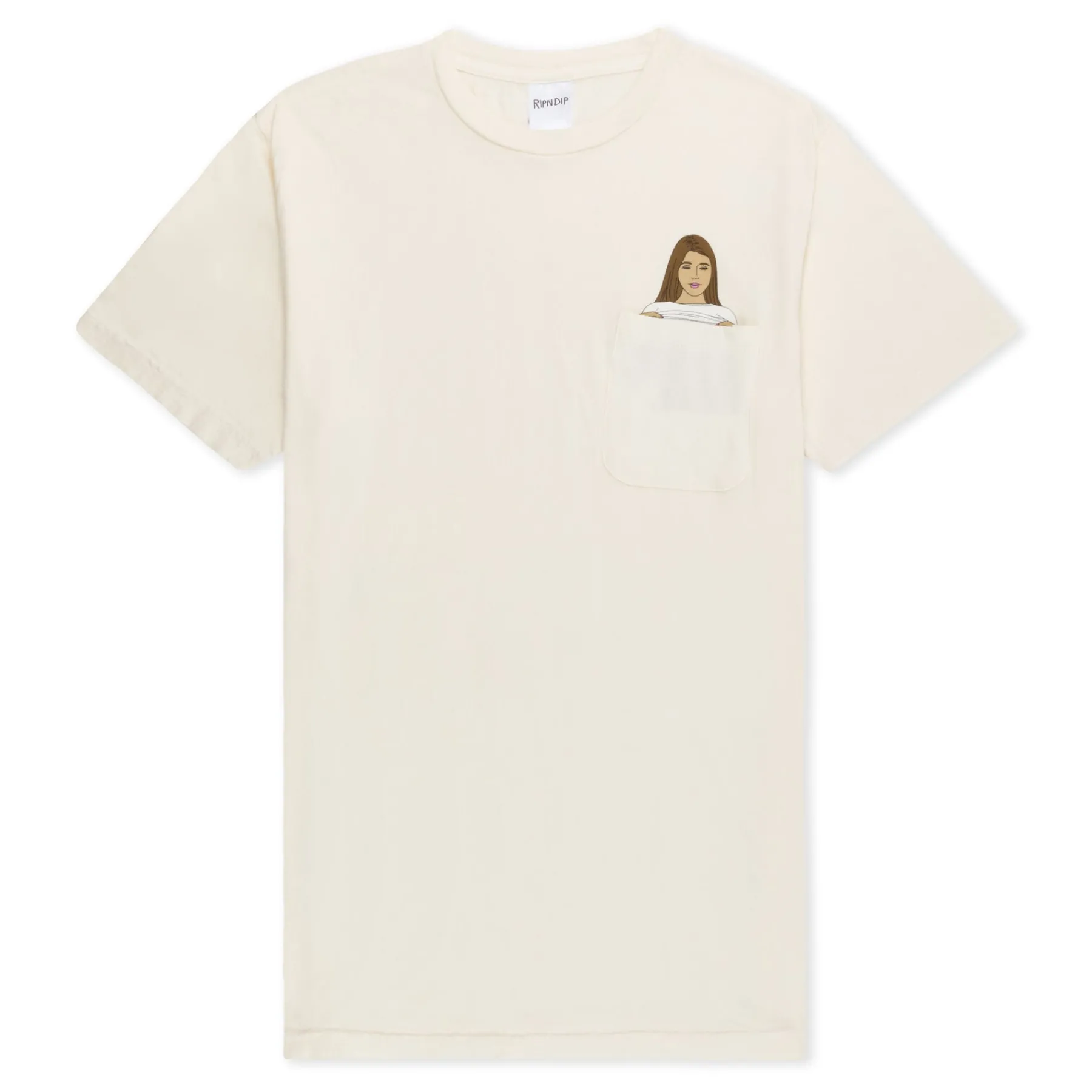 Ripndip Short Sleeve Tees<Flashing Kittys Pocket Tee (Natural)