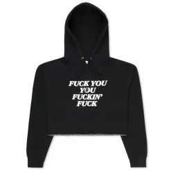 Ripndip Hoodies / Crewnecks|Womens<Fuckin Fuck Cropped Hoodie (Black)