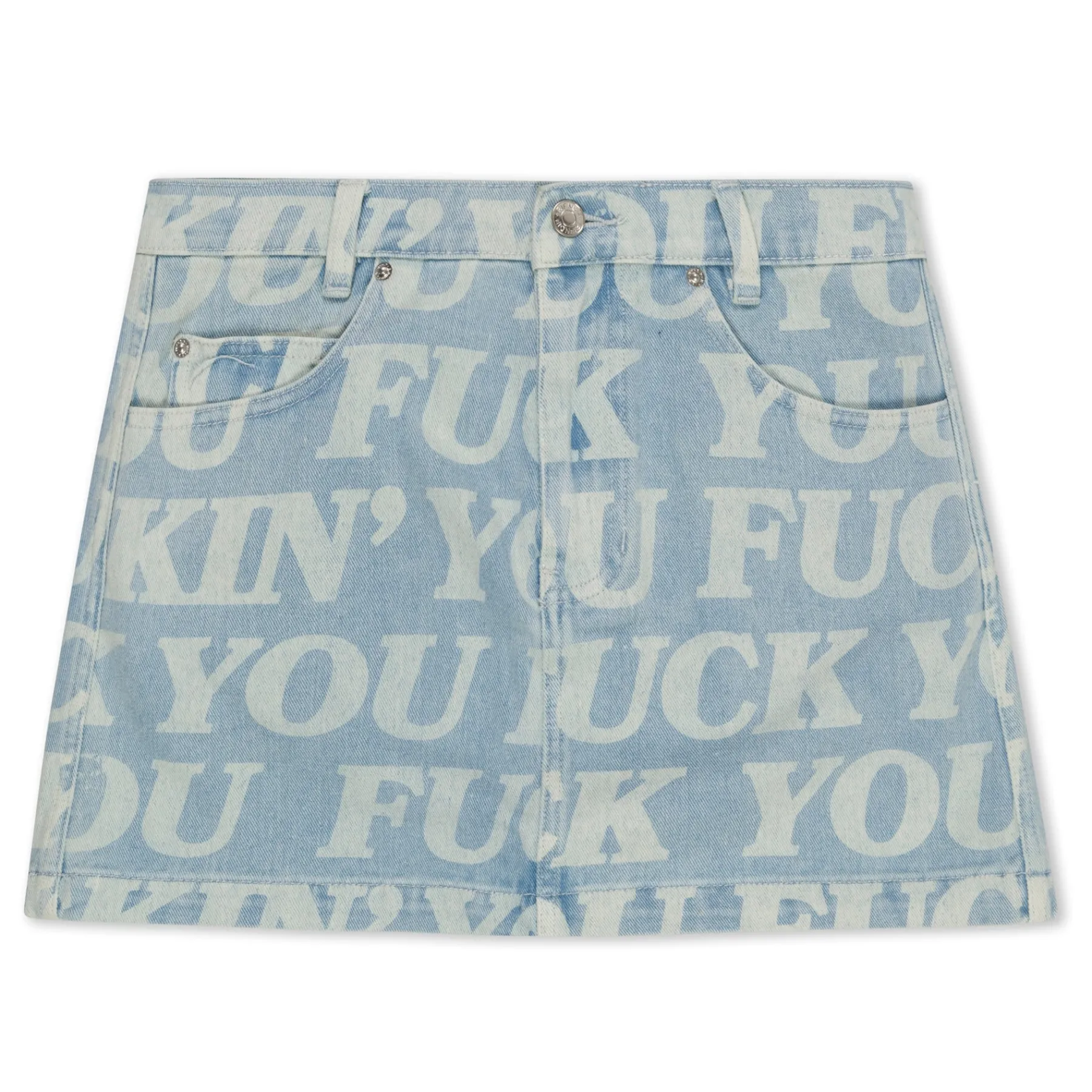 Ripndip Womens<Fuckin Fuck Denim Mini Skirt (Light Wash )