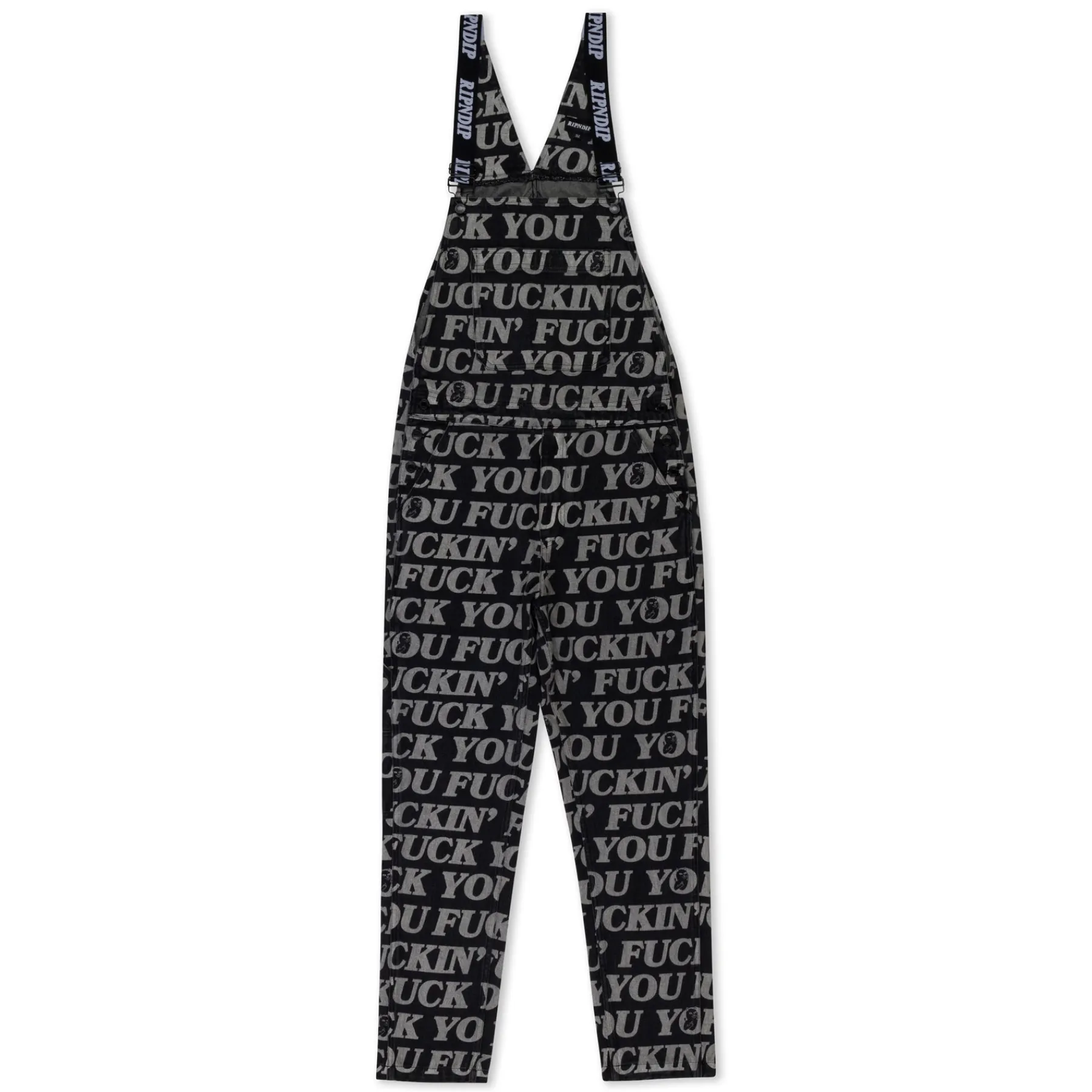 Ripndip Pants|Overalls<Fuckin Fuck Denim Overalls (Black)