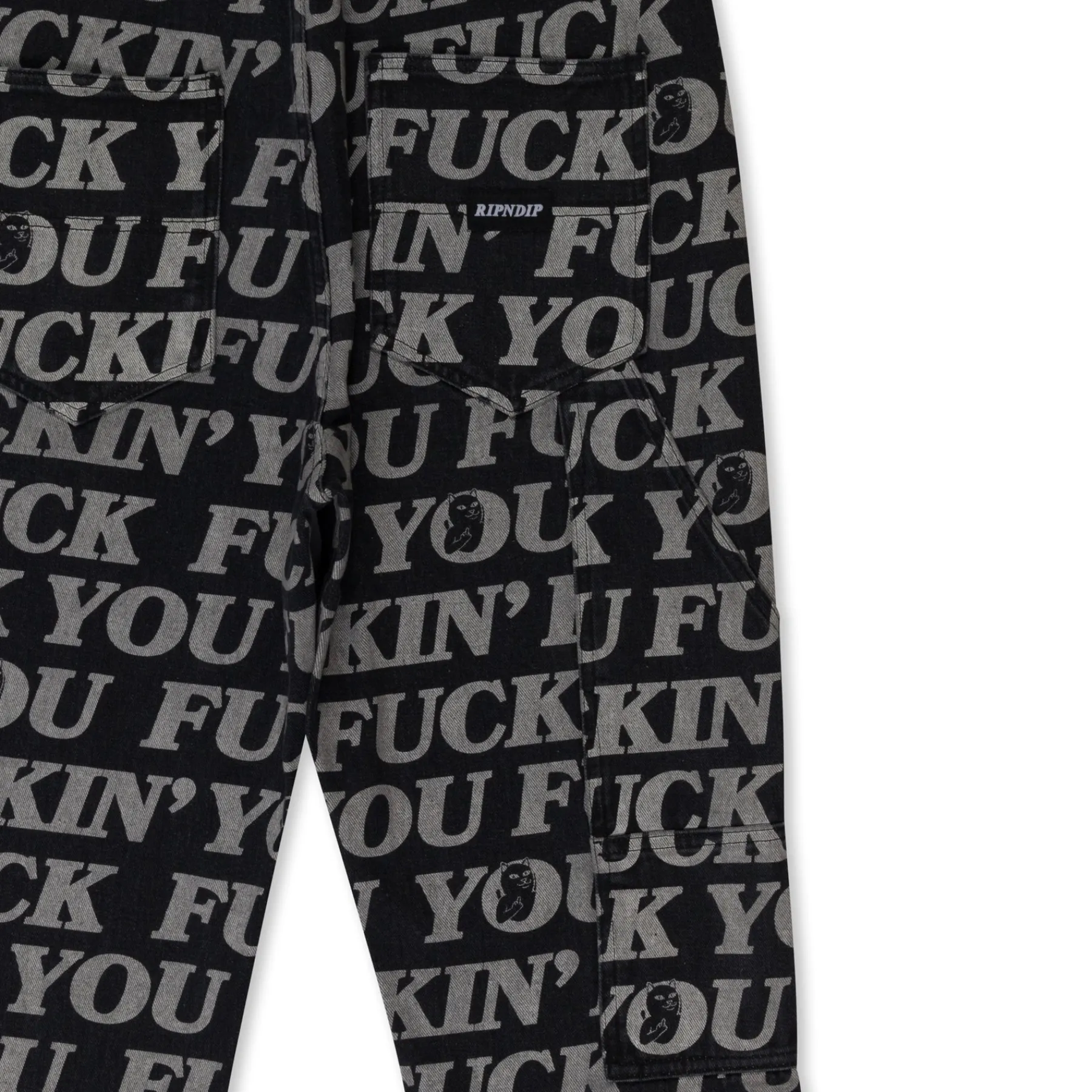 Ripndip Pants|Overalls<Fuckin Fuck Denim Overalls (Black)