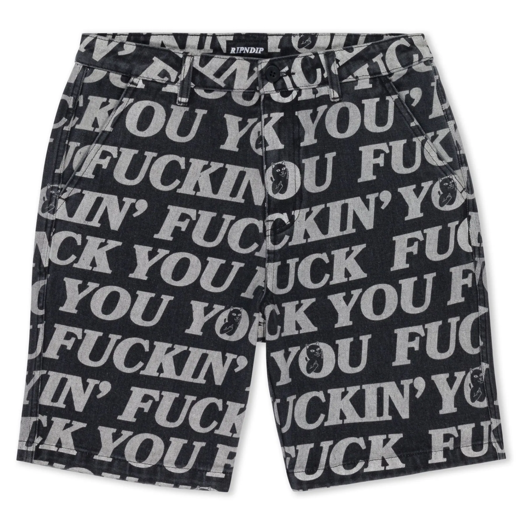 Ripndip Shorts<Fuckin Fuck Denim Shorts (Black)