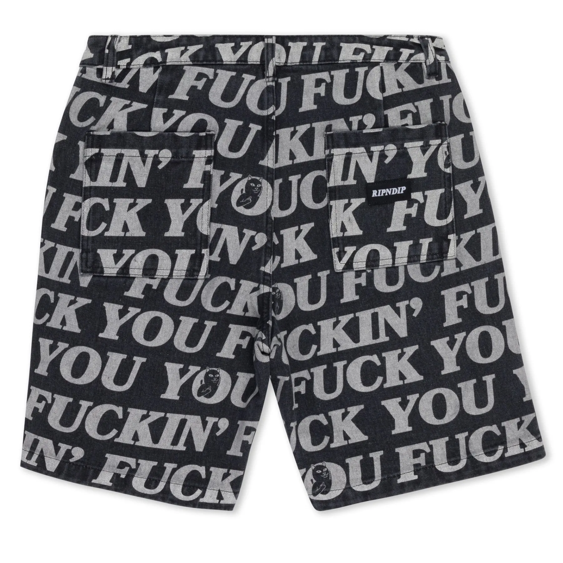 Ripndip Shorts<Fuckin Fuck Denim Shorts (Black)
