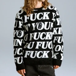 Ripndip Knits / Sweaters<Fuckin Fuck Mohair Sweater (Black)