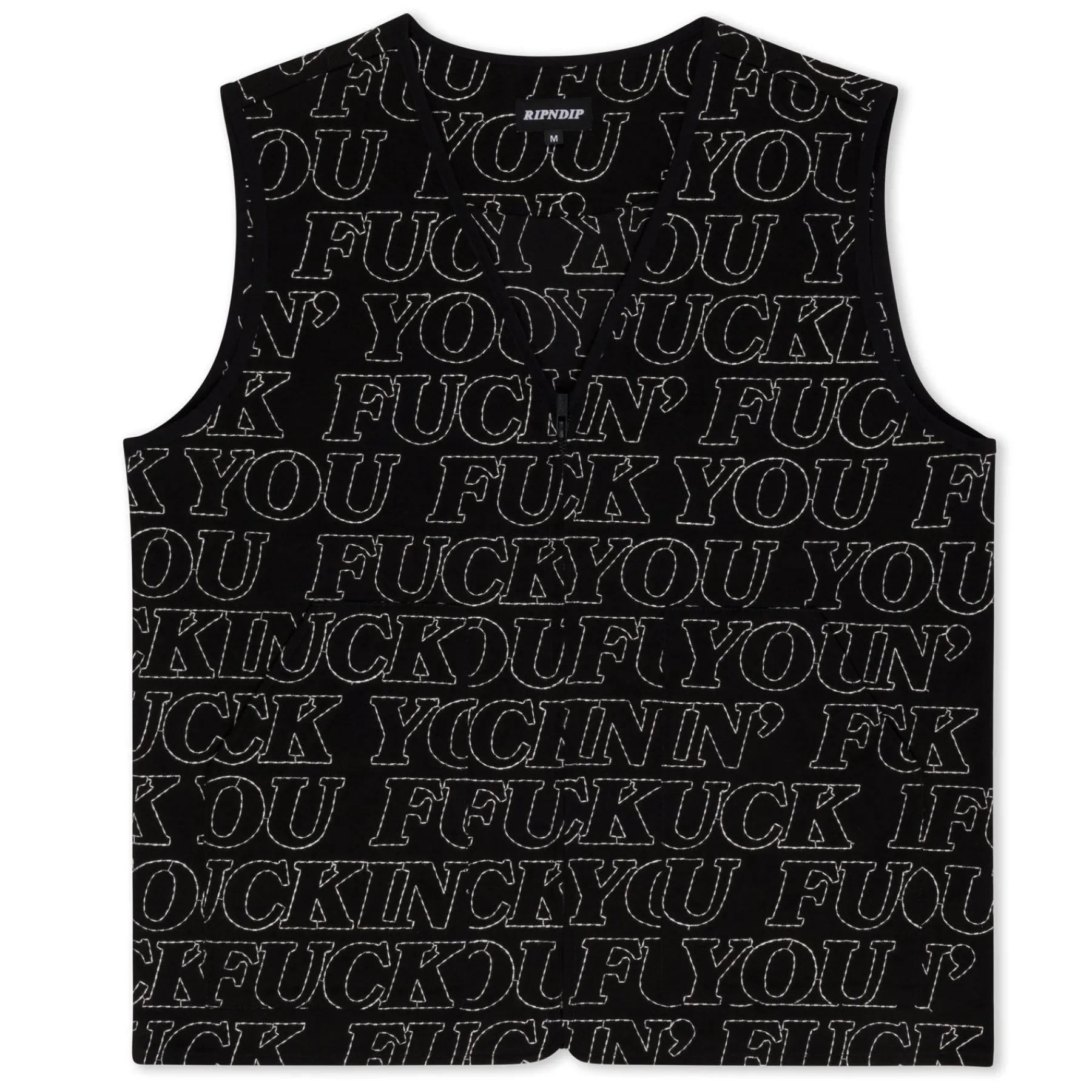 Ripndip Knits / Sweaters<Fuckin Fuck Quilted Vest (Black)