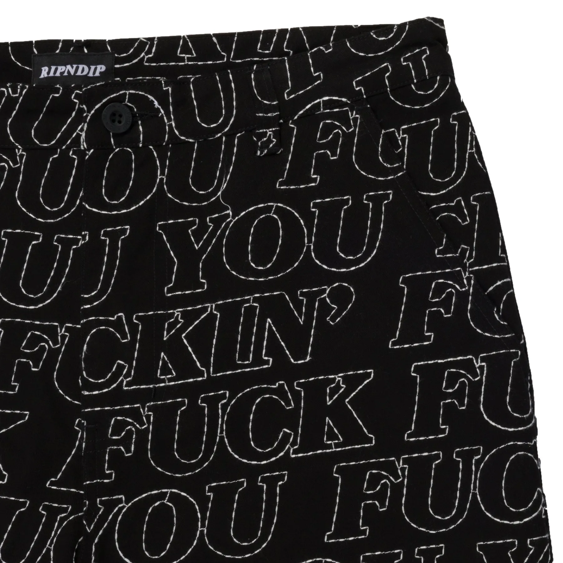 Ripndip Pants<Fuckin Fuck Quilted Wide Leg Pants (Black)