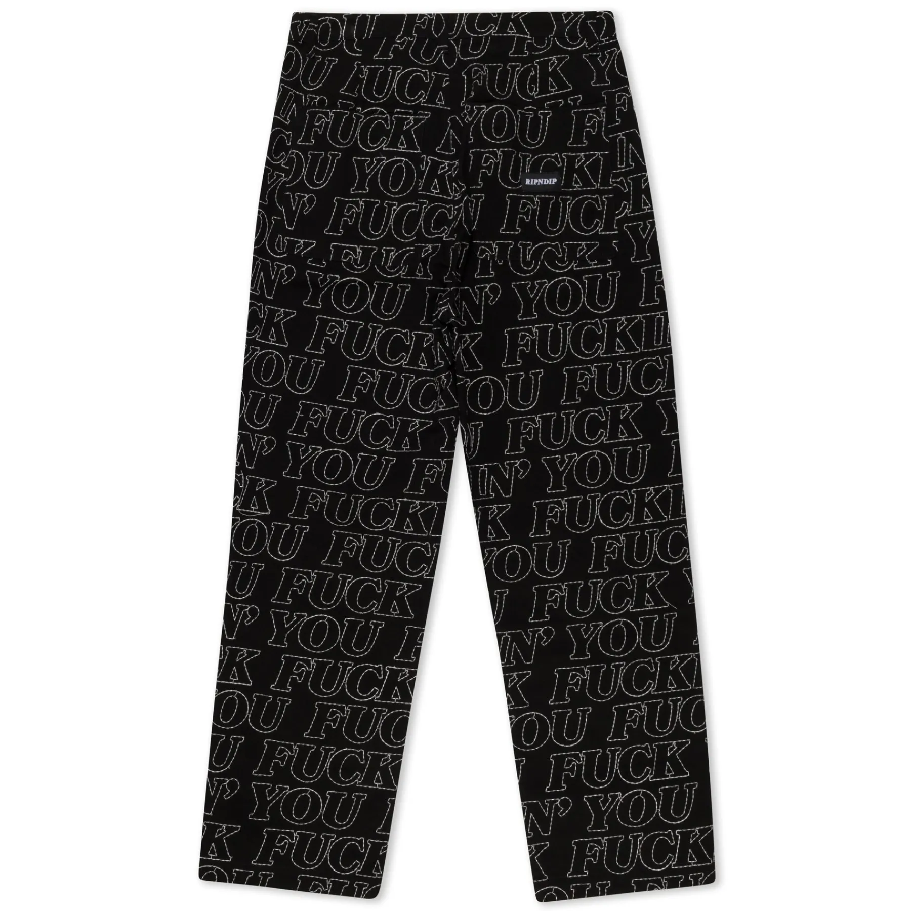 Ripndip Pants<Fuckin Fuck Quilted Wide Leg Pants (Black)