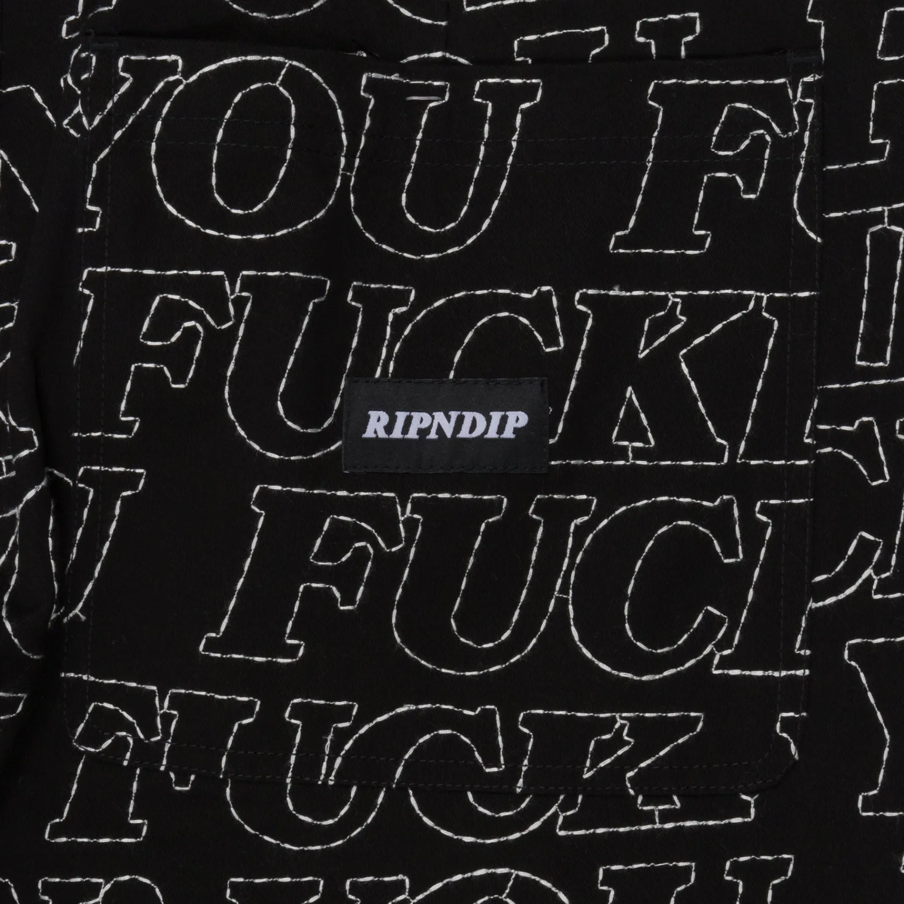 Ripndip Pants<Fuckin Fuck Quilted Wide Leg Pants (Black)