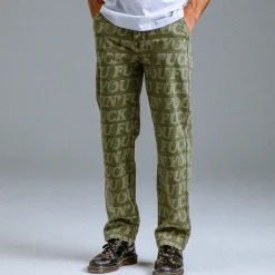 Ripndip Pants<F.U.F.F. Washed Denim Pants (Light Olive Denim)
