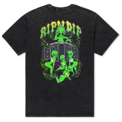 Ripndip Short Sleeve Tees<Galactic Dance Floor Tee (Black Mineral Wash)