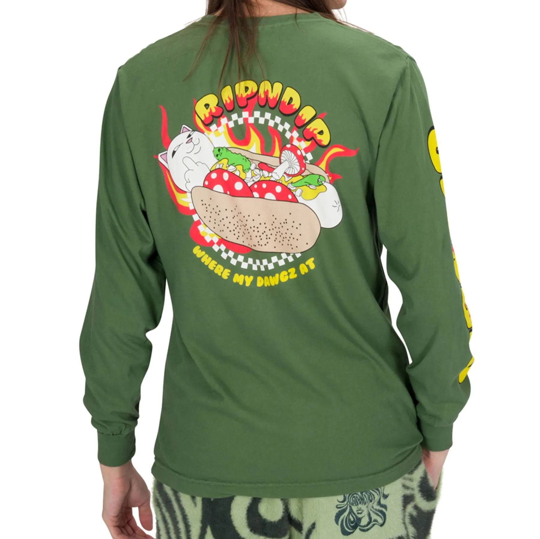 Ripndip Long Sleeve Tees<Glizzy Long Sleeve (Olive)