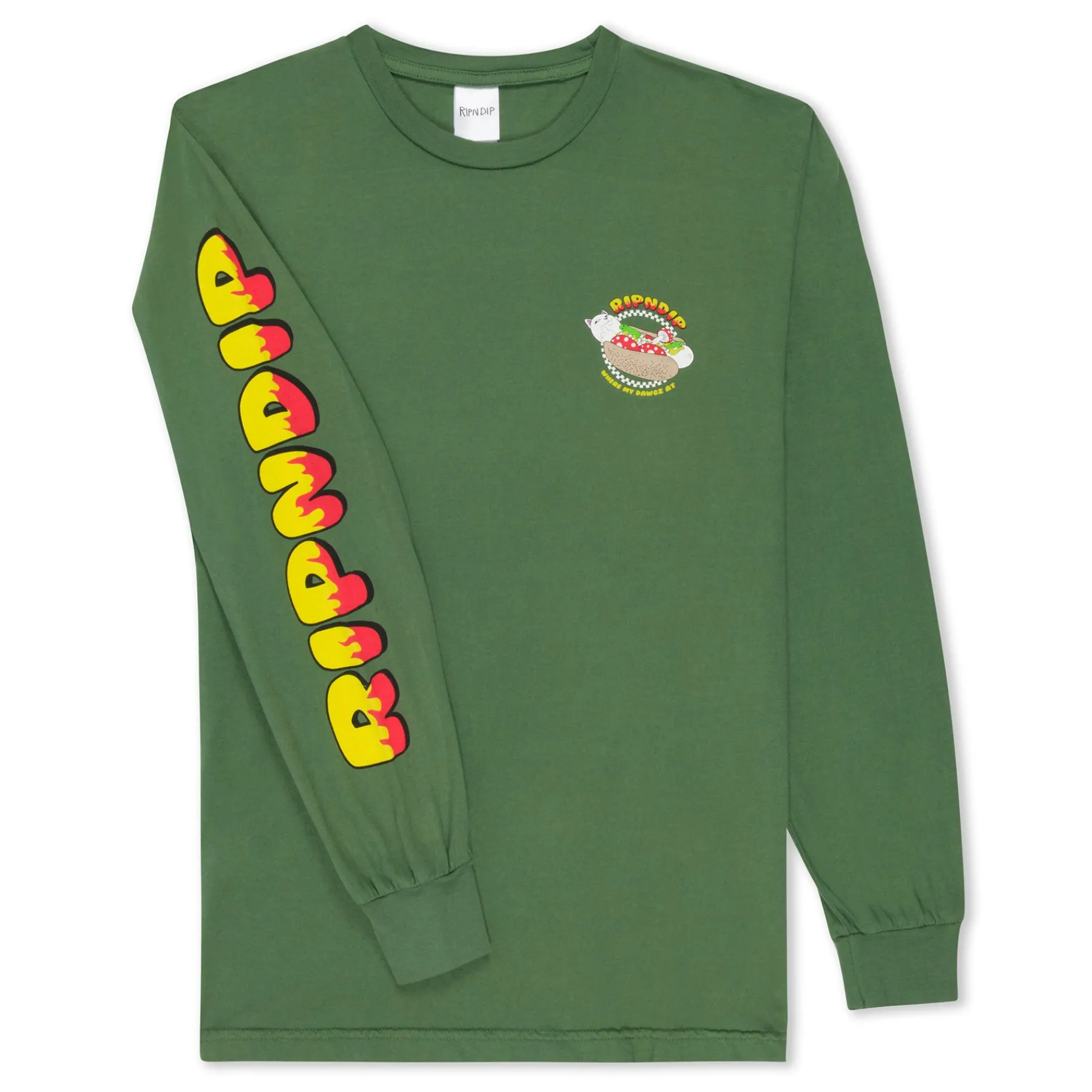 Ripndip Long Sleeve Tees<Glizzy Long Sleeve (Olive)
