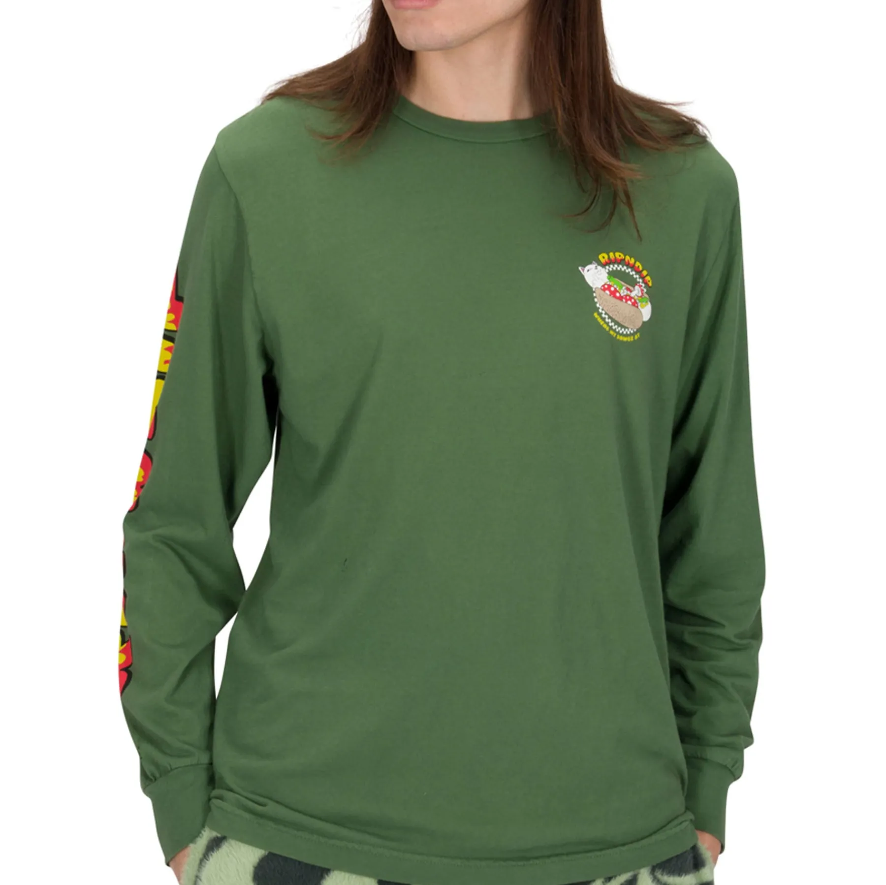 Ripndip Long Sleeve Tees<Glizzy Long Sleeve (Olive)
