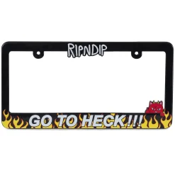 Ripndip Stocking Stuffers|Car Accessories<Go To Heck License Plate (Black)