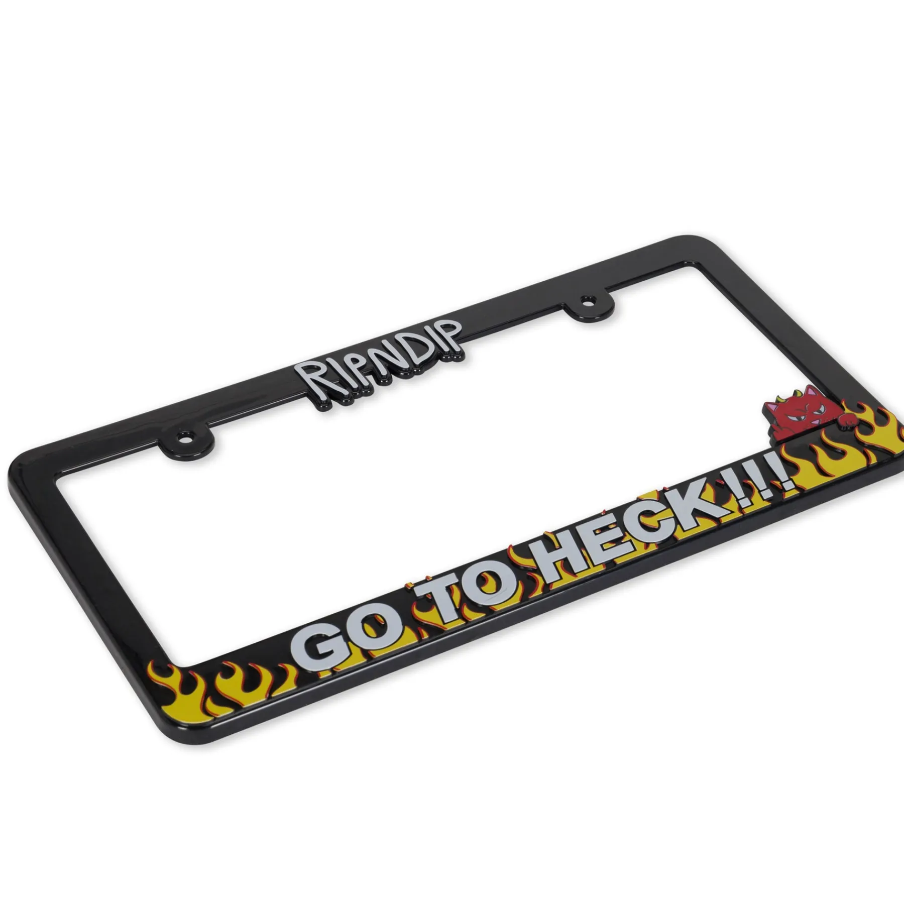 Ripndip Stocking Stuffers|Car Accessories<Go To Heck License Plate (Black)