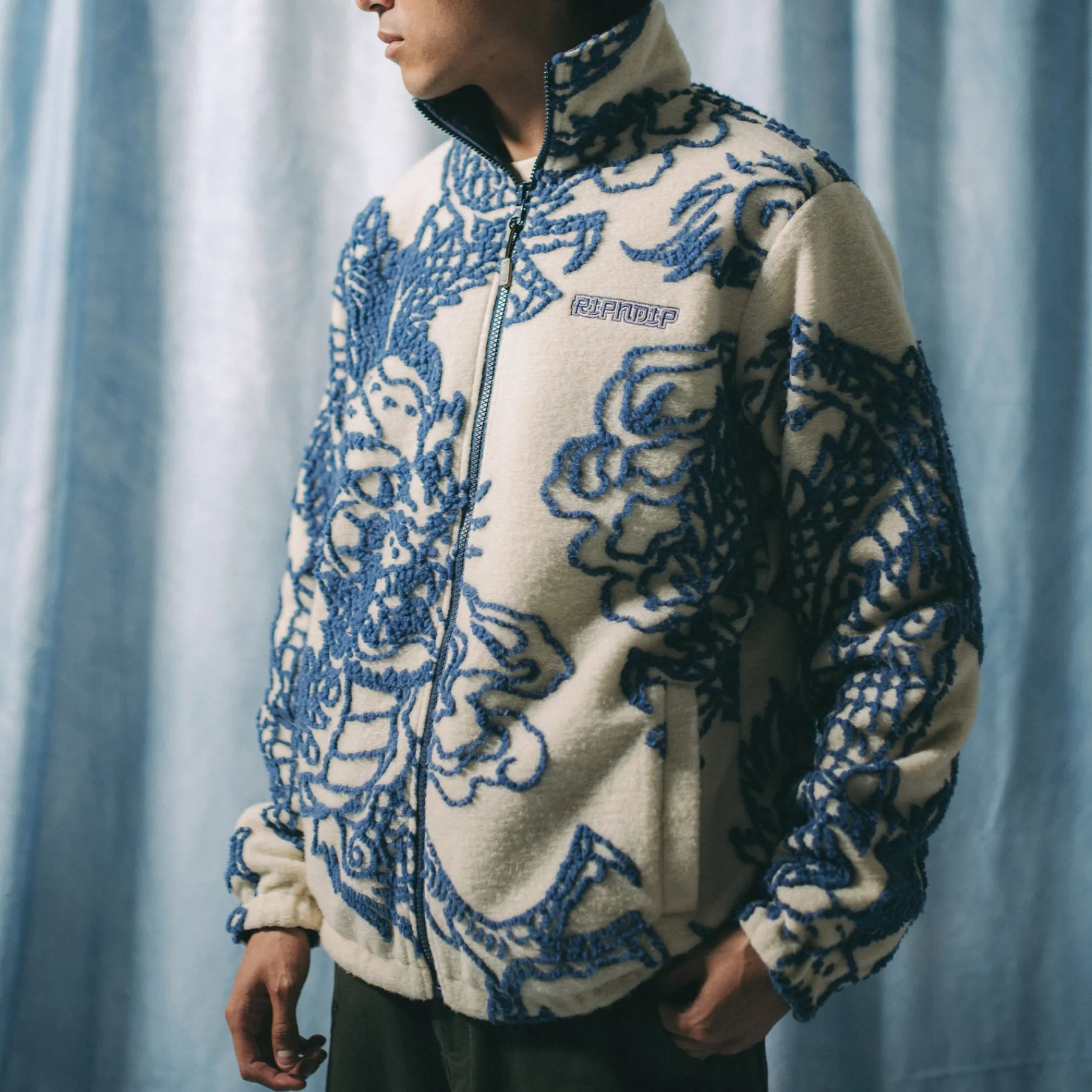 Ripndip Jackets<Haku Reversible Jacket (Off White/Navy)