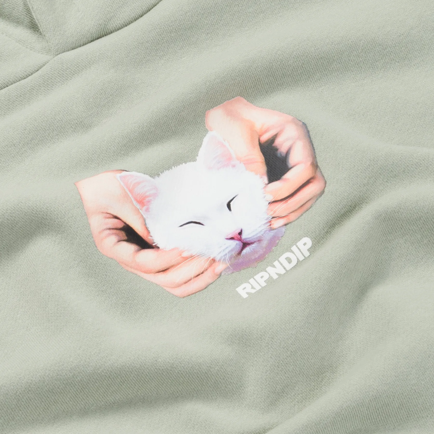 Ripndip Hoodies / Crewnecks<Happy Kitty Hoodie (Sage)