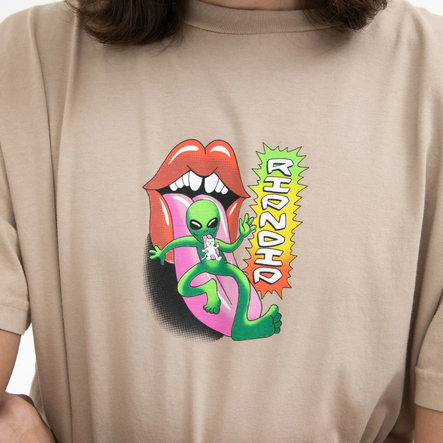 Ripndip Short Sleeve Tees|Stocking Stuffers<Happy Lickin Tee (Almond)