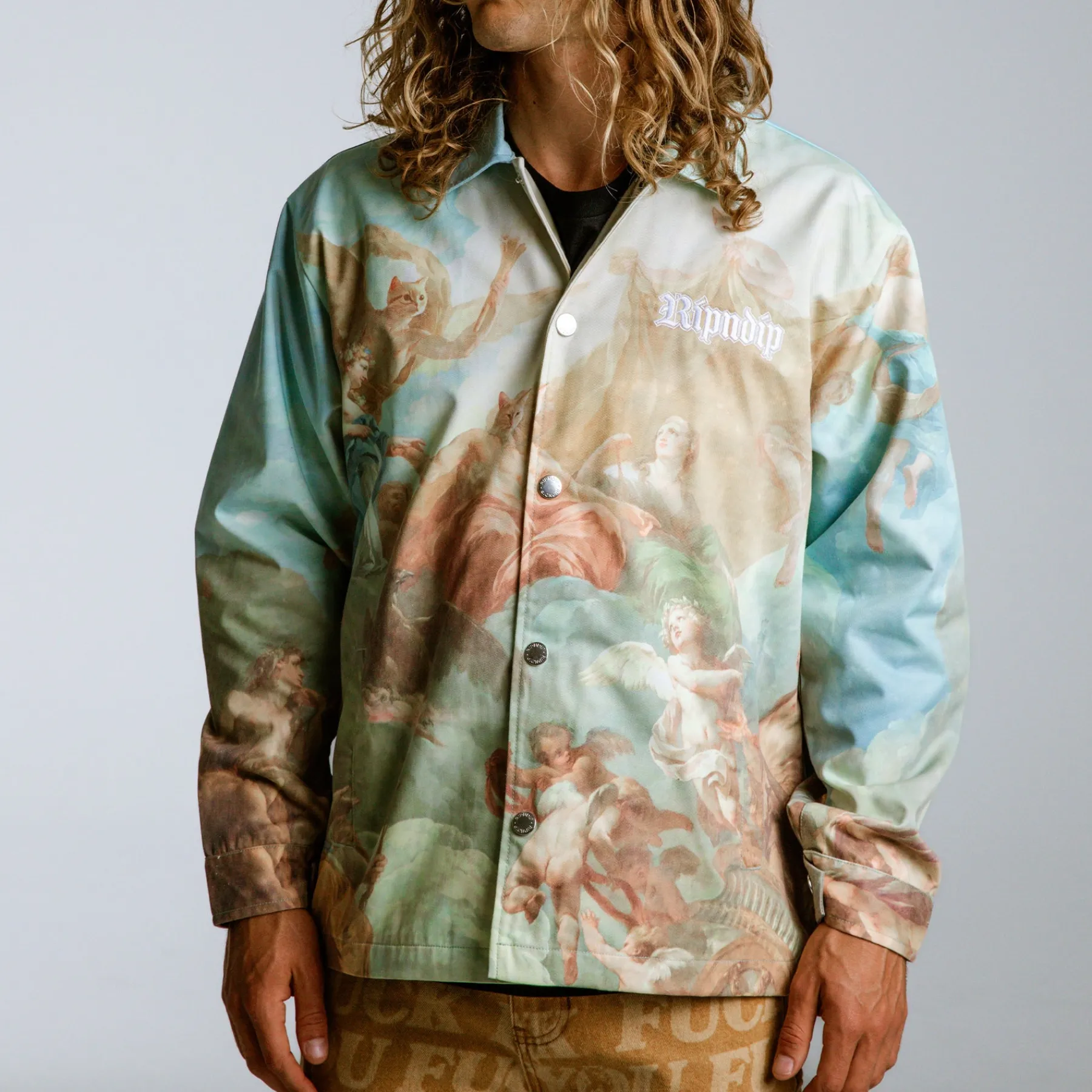 Ripndip Jackets<Heavens Waiting Button Up Jacket (Multi)