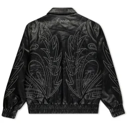 Ripndip Jackets<Howdy Leather Puffer Jacket (Black)
