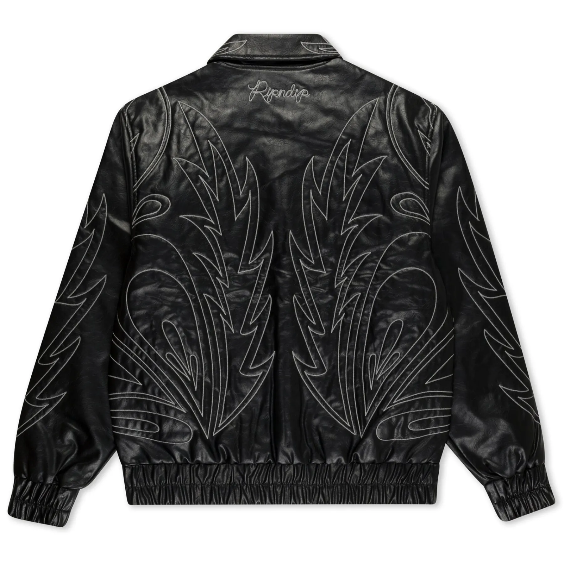 Ripndip Jackets<Howdy Leather Puffer Jacket (Black)