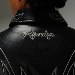 Ripndip Jackets<Howdy Leather Puffer Jacket (Black)