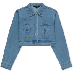 Ripndip Jackets|Womens<Hyaena Cropped Denim Jacket (Medium Wash)